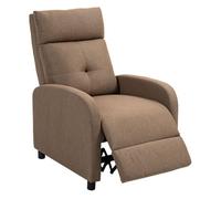 Sillón reclinable manual sofá individual con reclinación hasta 155º carga 150 kg marrón