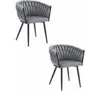 Sillón reclinable - Marca: Leobert - Modelo: Orion - Tapizado en terciopelo gris claro - Dimensiones: 61 x 55 x 79 cm - Juego de 2 unidades