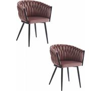 Sillón reclinable - Marca: Leobert - Modelo: Orion - Tapizado en terciopelo rosa oscuro / Patas negras - Dimensiones: 61 x 55 x 79 cm - Juego de 2 unidades