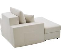 Sillón reclinable modular, 1115 mm. Sillón reclinable interior, de gran tamaño, tapizado en pana, con cojines decorativos y reposabrazos. Sofá cama con asiento profundo, ideal para sala de estar o dor