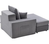 Sillón reclinable modular, 1115 mm. Sillón reclinable interior, de gran tamaño, tapizado en terciopelo, con cojines decorativos y reposabrazos. Sofá cama con asiento profundo para sala de estar o dorm