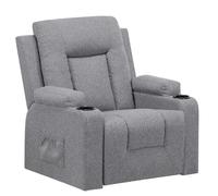 Sillón reclinable para televisión COMHOMA, tapizado en tela, con función de reclinación. Sillón de televisión ajustable, tipo reclinable, en color gris oscuro