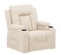 Sillón reclinable para televisión COMHOMA, tapizado en tela, con función de reclinación. Sillón de televisión ajustable, tipo reclinable, color beige