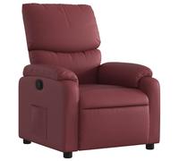 Sillón reclinable Relax, color burdeos, tapizado en cuero sintético
