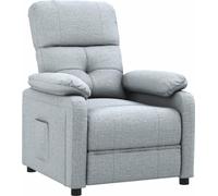 Sillón reclinable Relax, color gris claro, tapizado en tela