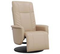 Sillón reclinable Relax de vidaXL, color marrón cappuccino, tapizado en cuero sintético