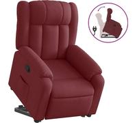 Sillón reclinable Relax de vidaXL, con ayuda para levantarse, color burdeos, tapizado en tela