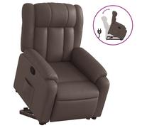 Sillón reclinable Relax de vidaXL, con ayuda para levantarse, color marrón, tapizado en cuero sintético