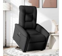 Sillón reclinable Relax de vidaXL con ayuda para levantarse, color negro, tapizado en tela