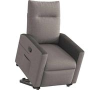 Sillón reclinable Relax de vidaXL, con ayuda para levantarse, color taupe, tapizado en tela