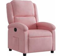 Sillón reclinable rosa de terciopelo