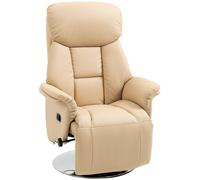 Sillón reclinable - Sillón de relax - Sillón de estar - Silla ajustable - Beige - Giratorio 360°