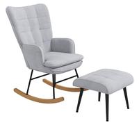 Sillón reclinable - Sillón de relax - Sillón - Silla de estar - Gris claro - Estructura de haya