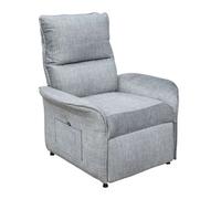 Sillón reclinable son para sala en color gris con mando eléctrico 2 posiciones bolsillo lateral tela 88x98x84 cm
