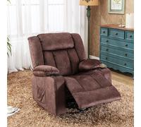 Sillón reclinable tapizado COMHOMA con función de reclinación, sillón para televisión con función de balanceo, capacidad de carga de hasta 150 kg, giratorio 360°