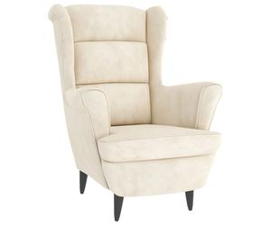 Sillón Reina respaldo alto con reposabrazos 100x74x84 cm Cream