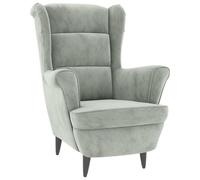 Sillón Reina respaldo alto con reposabrazos 100x74x84 cm Light gray
