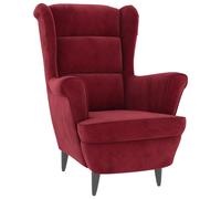 Sillón Reina respaldo alto con reposabrazos 100x74x84 cm Maroon