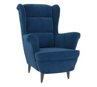 vidaXL Sillón de terciopelo Reina respaldo alto con reposabrazos 100x74x84 cm Azul