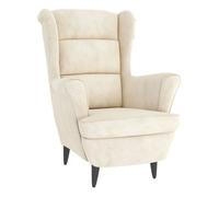 vidaXL Sillón de terciopelo blanco crema