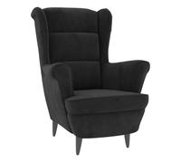 vidaXL Sillón de terciopelo Reina respaldo alto reposabrazos - Azul/Gris claro/Gris oscuro/Negro