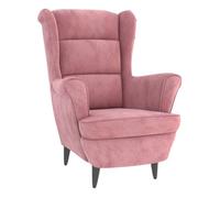 vidaXL Sillón Reina respaldo alto con reposabrazos terciopelo 100x74x84 cm Rosa