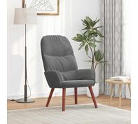 Sillón Relajante Terciopelo Gris Oscuro con respaldo acolchado y patas | Asiento grueso y esponjoso, marco contrachapado de metal resistente, reposabrazos cómodos, estilo salón y dormitorio