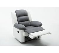 Sillón relax "buckingham" - blanco / gris claro
