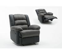 Sillón relax "buckingham" - negro/gris oscuro