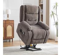 Sillón Relax Eléctrico con Ayuda para Levantar, Chenilla, Gris