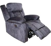 Sillón relax eléctrico innova, sillón eléctrico reclinable, reposacabezas reclinable eléctrico, microfibra (negro magía)
