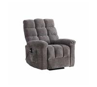 Sillón relax eléctrico multifunción - ayuda para levantarse, masaje y calefacción, respaldo y reposapiés eléctricos reclinables, bolsillos laterales - gris