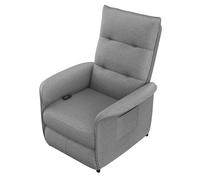 Sillón relax eléctrico tapizado en tela gris - Reclinable con mando, diseño cómodo y moderno, 102x80x71 cm - Buyqualia