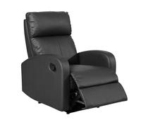 MOMMA HOME Sillón Relax reclinable Med - Modelo TAVIRA - Color Negro - Material Ecopiel/Metal - Medidas 71 x 93 x 101 cm Raíz Sillones Relax Inicio Muebles de Salón y Hogar Sillón Relax Sillónes Relax