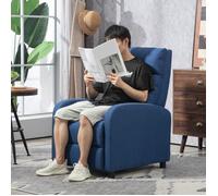 Sillón Relax Reclinable De Poliéster Espuma Homcom 67x87x98 Cm Azul