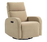 Sillón relax reclinable eléctrico giratorio y balancín con doble motor reposacabezas ajustable puertos usb reposapiés