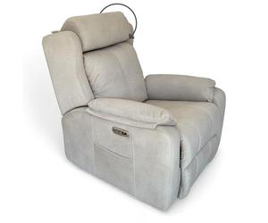 Sillon Relax Reclinable Eléctrico, Gravedad Cero | Con Cabezal Eléctrico, Desenfundable, Espuma Suave, Puerto USB | Madera de Pino | Sillones para el Salon | Silla Sofa | Sillones Modernos | Beige