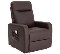 Sillón Relax - Sillón eléctrico elevador - Sillón de salón confortable - Sillón Relax eléctrico con 2 motores y sistema elevador modelo Mint - 2 motores - piel sintética - chocolate