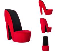 Sillón rojo de terciopelo con forma de tacón de aguja - vidaXL