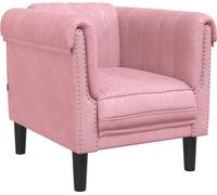 Sillón rosa de terciopelo vidaXL