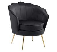Sillón rosita en terciopelo negro 60x74x76 cm