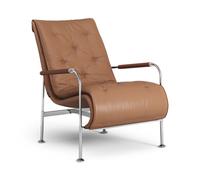 Swedese Sillón Serpentine Cuero Elmo Soft marrón claro-cromo-Tärnsjö Cognac