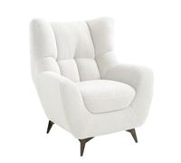 Sillón Shawn de la colección Atlantic Home Cubierto con Tela de Peluche, Blanco, poliéster, 88 cm x 91 cm 98 cm