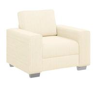 Sillón Sofá Color Crema, 100x77x82 Cm, Tela De Pana Vidaxl