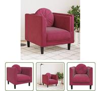 Sillón sofá de la colección "The Living Store" con cojín, color burdeos, tapizado en terciopelo