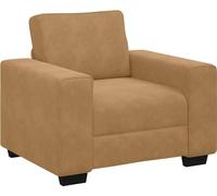 Sillón sofá marrón de terciopelo, 100x77x82 cm