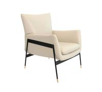 ANGEL CERDÁ 5042C Sillón tapizado piel vacuno gris , Blanco roto Negro , Piel , 67 x 75 x 87 cm.
