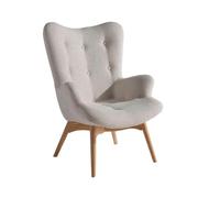 ANGEL CERDÁ 5023C Sillón tapizado tela capitoné , Beige Fresno , Tela , 70 x 80 x 92 cm.