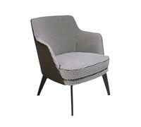 Sillón Tela Blanco Y Negro Y Polipiel Marrón Chocolate Angel Cerdá 5011 75x75x82