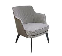Sillón Tela Blanco Y Negro Y Polipiel Marrón Chocolate Angel Cerdá 5011 75x75x82